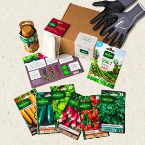 Coffret mon premier potager + Gant de jardinage noir - L (Taille 9)